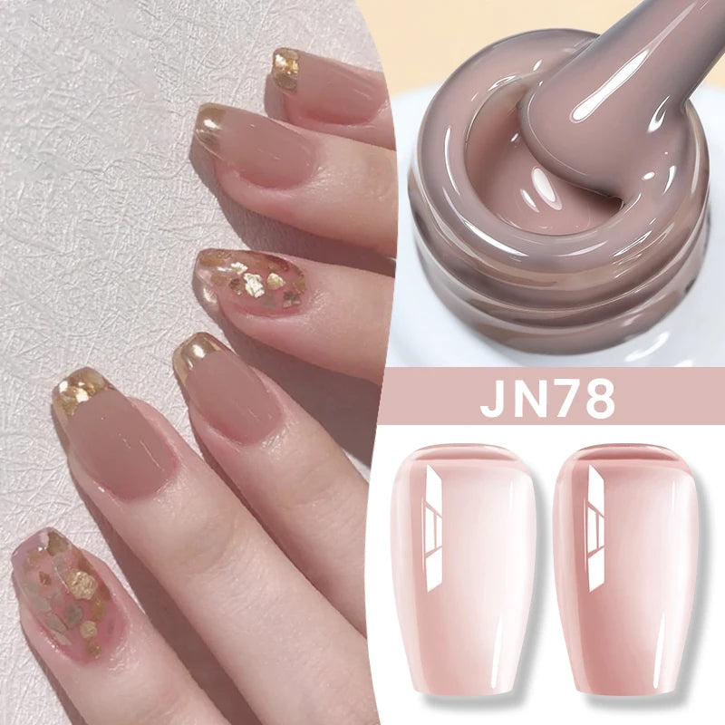 BORN PRETTY Jelly Nude Gel Nail Polish 10ml Light Pink Peach Translucent Color UV Light Cure Gel Varnish Nail Art DIY at Home