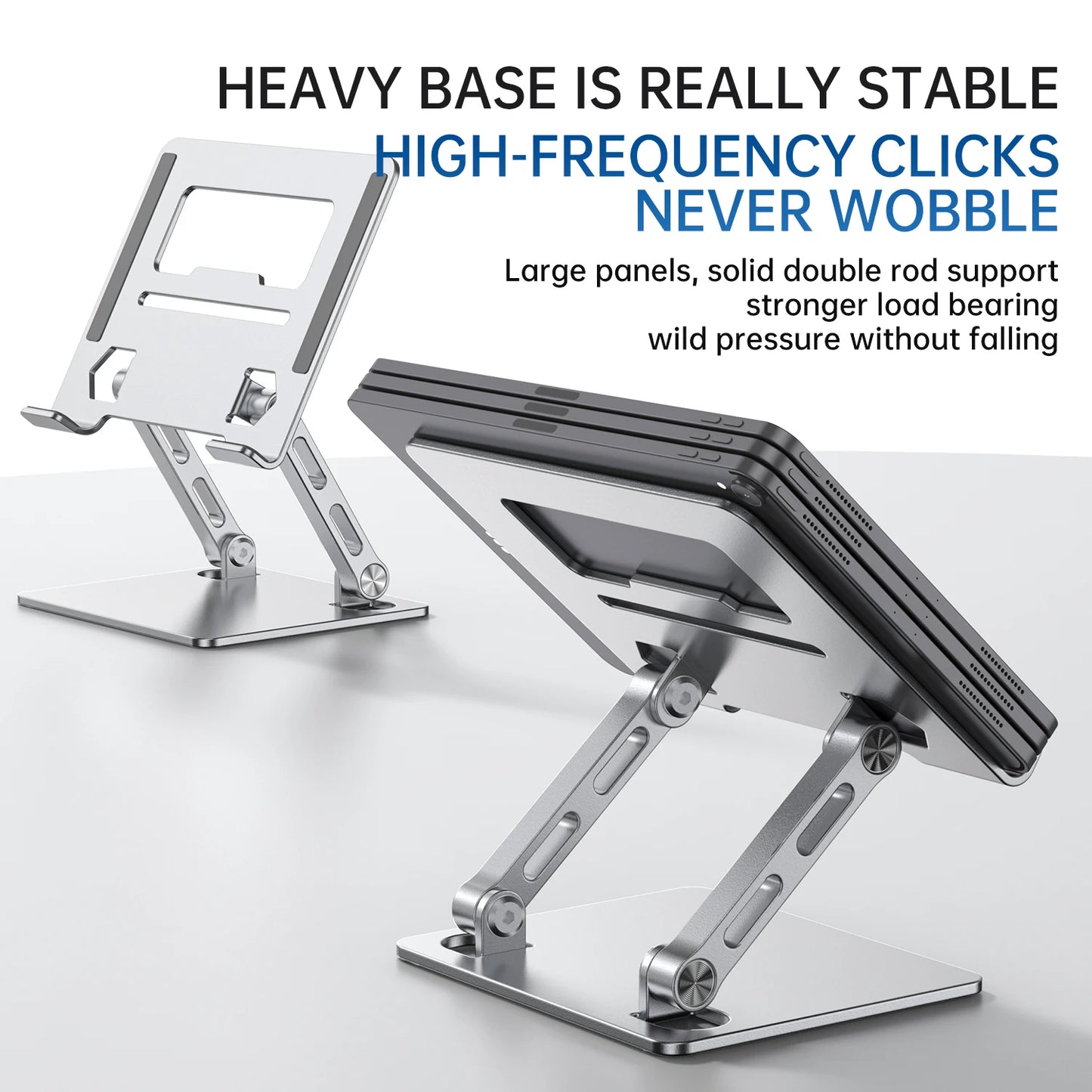 Tablet Stand, Swivel Tablet Stand with 360 Rotating Base, Adjustable Tablet Holder for Drawing, Compatible with iPad Pro/Air/Min