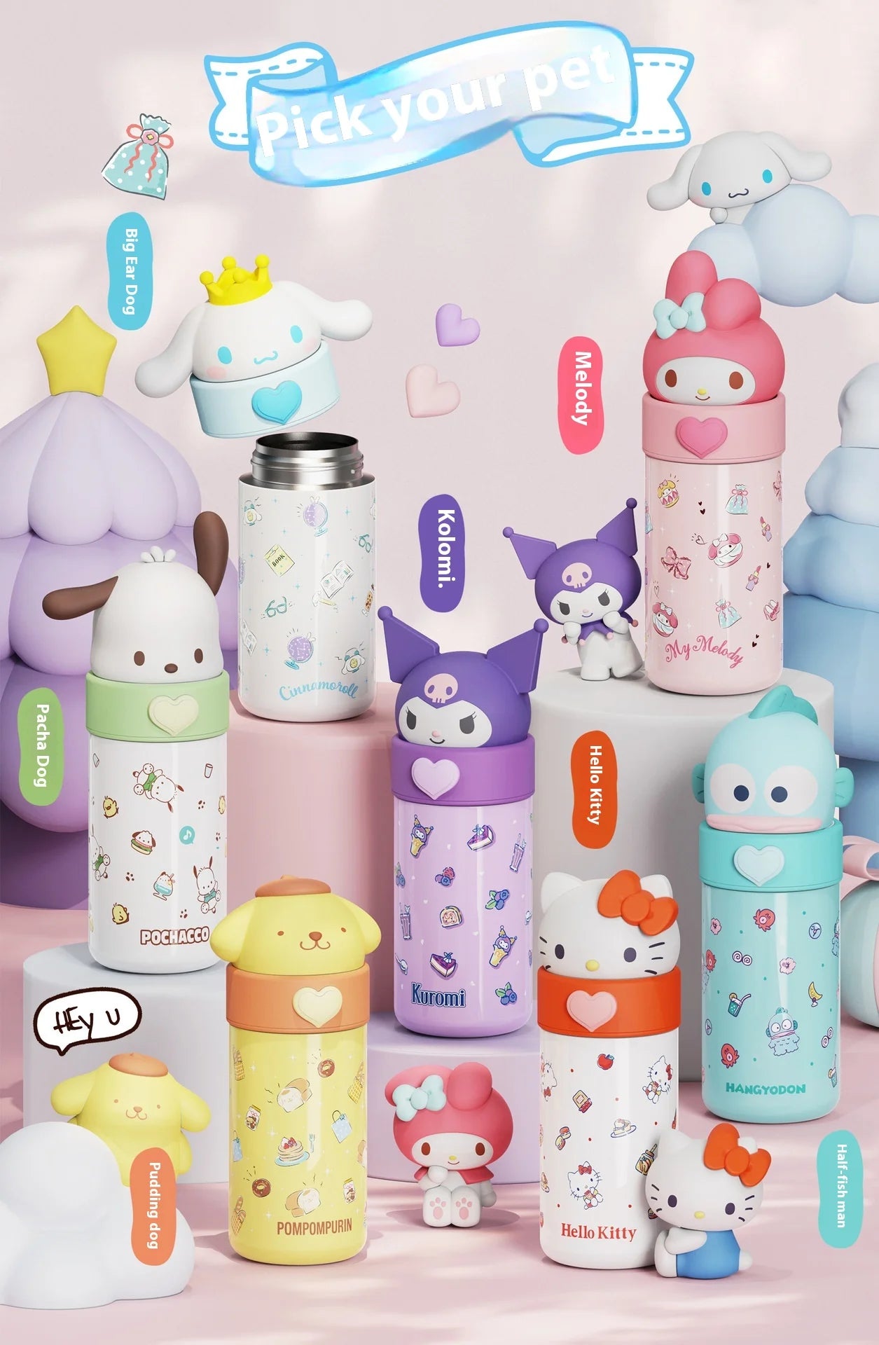 Cartoon Insulated Cup With High Appearance Children'S Water Cup Cute And Portable Student Food Grade Insulated Water Cup Gift