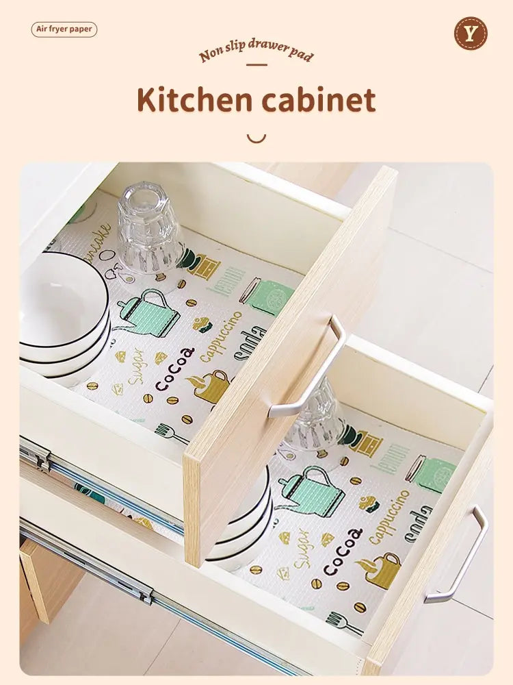 1 Roll Can Cut Table Mat Drawers Cabinet Shelf Liners Cartoon Cupboard Placemat Waterproof Oil Thickened Kitchen Stickers