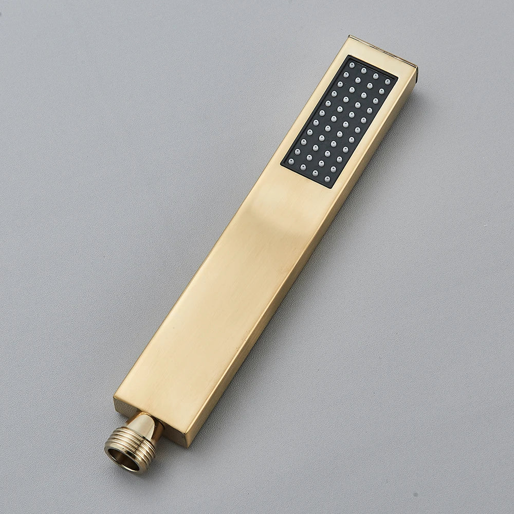 Uythner Handshower Head Brass Shower Head Square Handheld Head Replace Head Faucet Accessory Brass Material