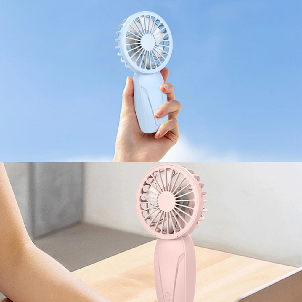 Portable Handheld Fan USB Rechargeable Small Cooling Fan Eyelash Mute Cooler Handheld Fan Strong Wind Mini Handheld Fan