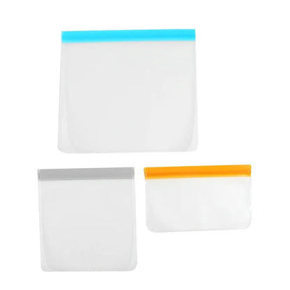3/5pcs Silicone Food Storage Bag Reusable Up Zip Shut Bag Leakproof Fresh Bag Food Storage Bag Fresh Wrap Ziplock Bag