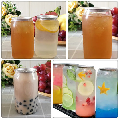 10pcs Disposable Can Milk Tea Cup Transparent Snack Bottle Beverage Bottle Dessert Bottles Milk Tea Shop Kitchen Supply