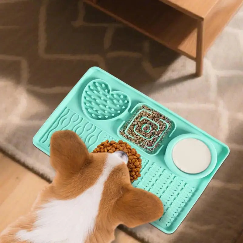 6 In1 Pet Licking Pads Silicone Dog Food Mat Non-slip Slow Feeder Bowl Interactive Puzzle Toy For Boredom Relief Enhance Sensory