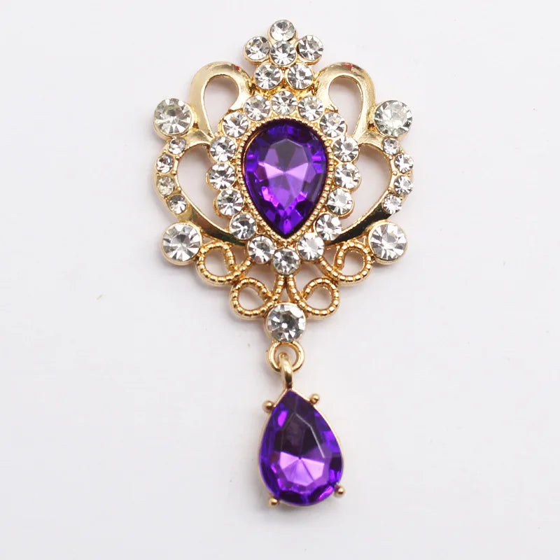 32*60mm Droplet diamond pendant accessories, flat bottom brooch accessories, DIY accessories, headwear accessories 5/10/20PCS