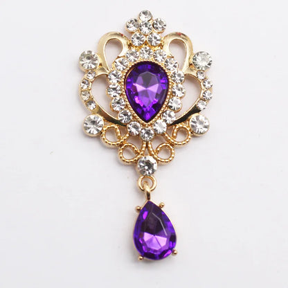 32*60mm Droplet diamond pendant accessories, flat bottom brooch accessories, DIY accessories, headwear accessories 5/10/20PCS