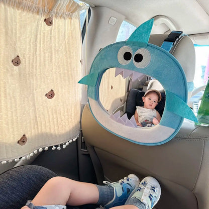 2025 Korean children's rearview mirror, car baby safety seat observation mirror, baby cartoon acrylic car mounted reflector
