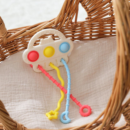 Baby Silicone Teether Toy Food Grade Silicone Pull String Training Teething Sensory Toys for Newborn Relieve Dentia Chew Toys