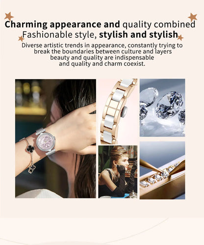 Ladies Smart Watch AK62 Women Bluetooth Call Custom Dial Steel Wristwatch Smartband Fitness Sports Tracker Smartwatches