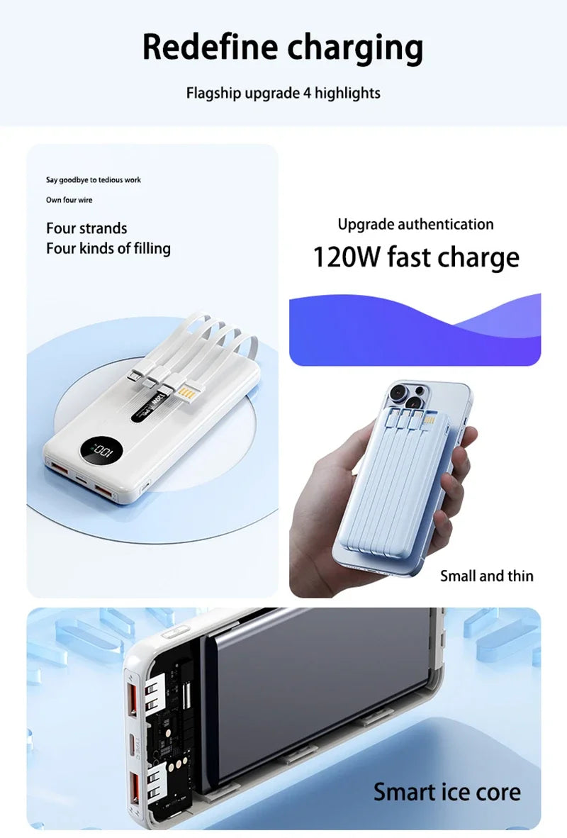 200000mAh 120W Mobile Power Bank Ultra Fast Charging Digital Display Battery Large Capacity Suitable For iPhone Huawei Xiaomi