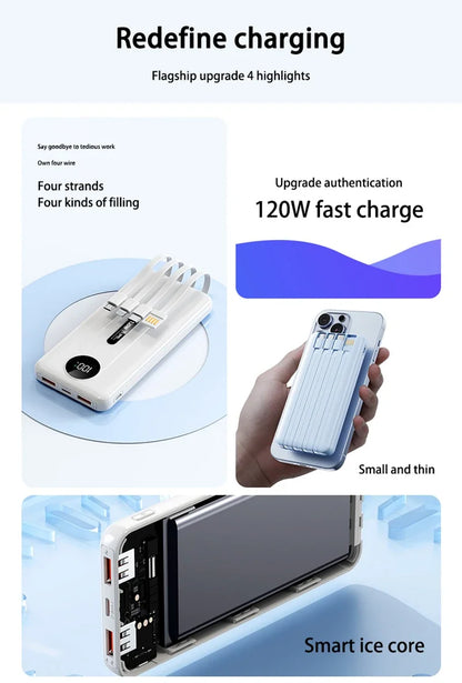 200000mAh 120W Mobile Power Bank Ultra Fast Charging Digital Display Battery Large Capacity Suitable For iPhone Huawei Xiaomi