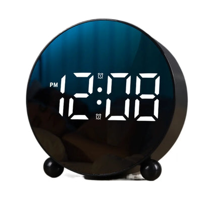 Desktop Clock Digital LED Clock 2Sets Alarm Mute Electronic Clock Plastic Adjustable Brightness Digital Alarm Clock Travel 알람시계