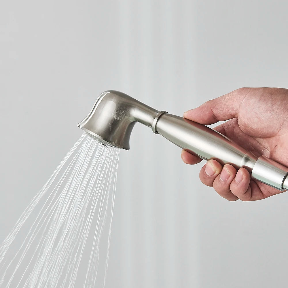 Brushed Nickle Hand Held Shower Head Handshower Head 100% Copper Head Faucet Accessory Single Function Shower Head Shower Hose
