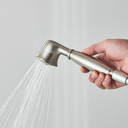 Brushed Nickle Hand Held Shower Head Handshower Head 100% Copper Head Faucet Accessory Single Function Shower Head Shower Hose