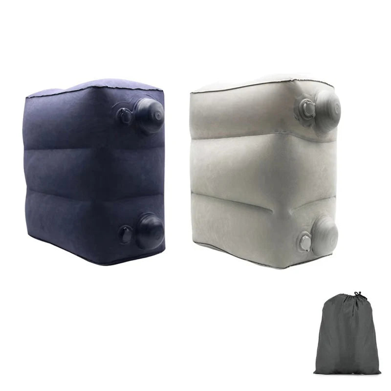 Inflatable Travel Pillow Foot Rest Kids Car Airplane Sleeping Bed Leg Support Height Adjustable Footrest Pillow for Long Trips