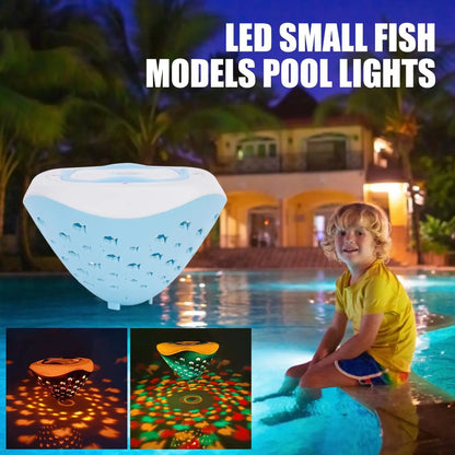 Colorful Underwater Lights Fish Pattern Fountain Projector Light 4 Colors Battery Operated Pool Accessories