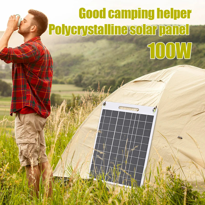 Portable Solar Phone Charger - 2 USB Ports 5V/2.4A Fast Charging for Outdoor Adventures & Emergency Power Supply