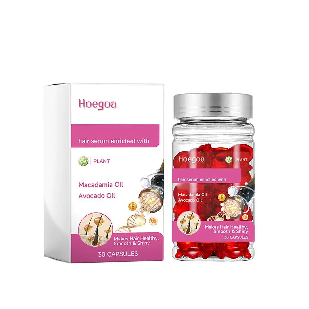 Rose Essential Oil Hair Smooth Silky Hair Vitamin Capsule Nourishing Treatment Repair Damaged Hair Serum Strengthen Hair Care