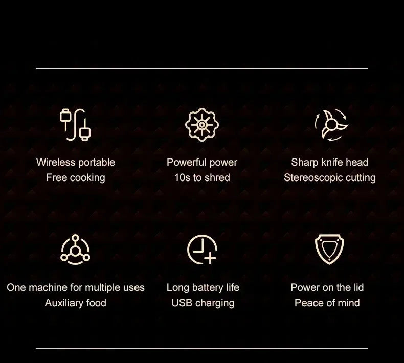 Electric Mini Garlic Chopper Portable USB Vegetable Chopper Onion Mincer Food Processor for Chili Fruit Meat Kitchen Supplies