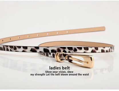 Leopard Print Belts for Woman Thin PU Belts Skirts Coat Decorative Waistbands Ladies Fashion Apparel Accessories Summer 2023 New