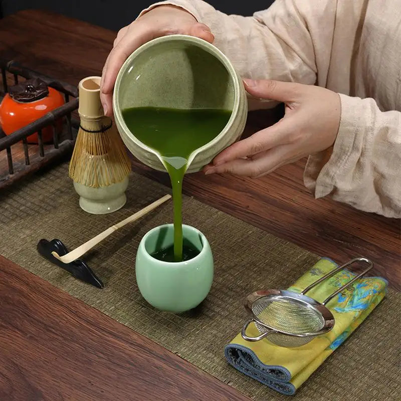 Japanese Tea Set 5-Piece Authentic Matcha Set Professional Matcha Whisk Set Matcha Kit For Matcha Lovers Novices Family Friends