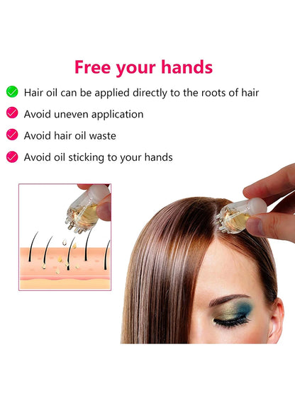 Hair Oil Applicator - Scalp Massage Comb, Essential Serums Brush for Hair Care Massage Relaxation, 6 ml, 1 Pcs
