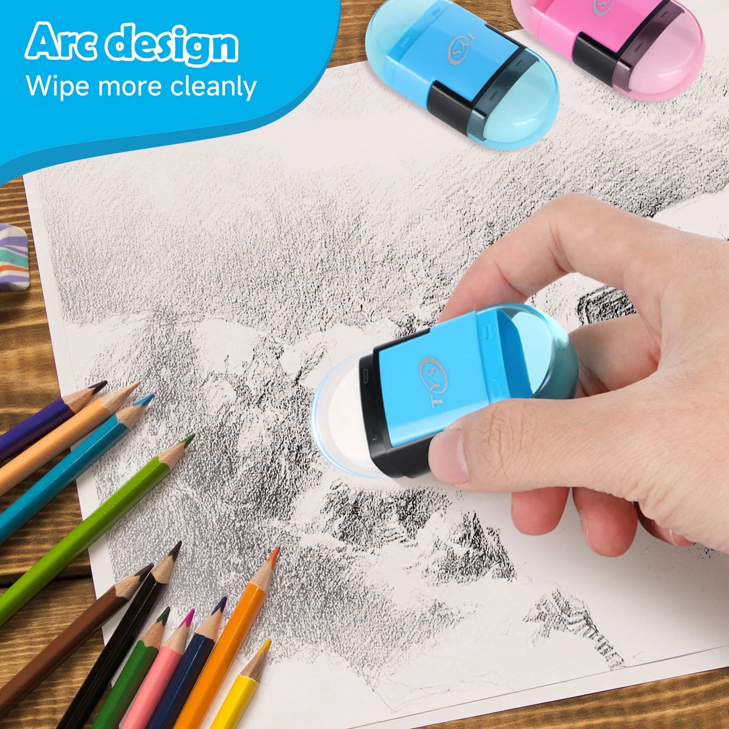 Pencil Sharpener With Eraser  Dual-Purpose Student supplies Cute Stationery Back to School