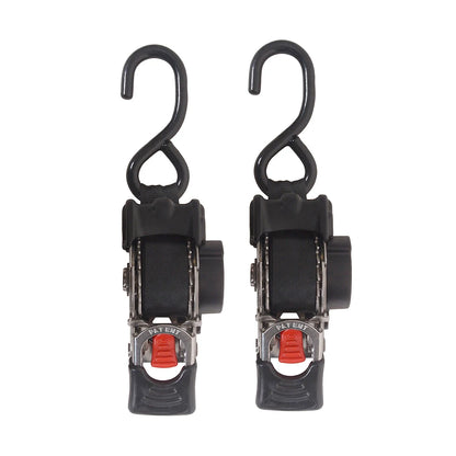 Single Hook / Double Hook Stainless Steel Auto Retractable Universal Easy To Carry Ratchet Tie Down Starp S-Hooks Trailer Towing