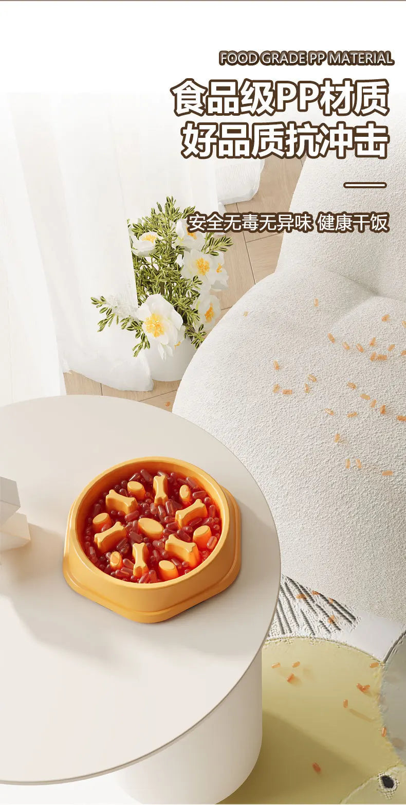 Anti-Slip Anti-Choking Slow Feeder Bowl for Large Dogs - Anti-Tip Pet Food Bowl for Golden Retriever