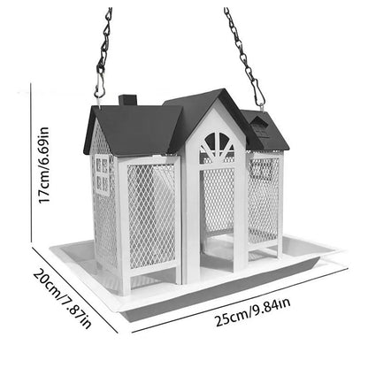 Bird Feeders For Outdoors Metal Bird Garden Feeders Rain/Wind-Proof Cottage Bird Feeder Large-Capacity Bird Food Feeder