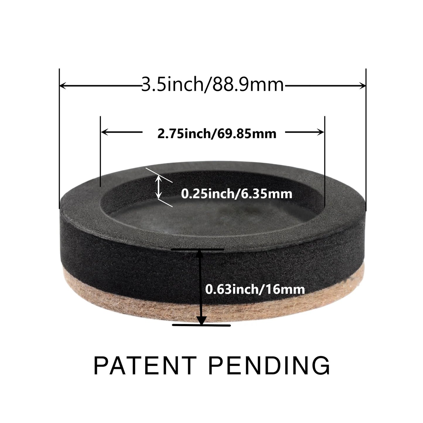 Felt Furniture Sliders for Hardwood Floors  16 PCS 3.5in - Furniture Slider with Unique Design