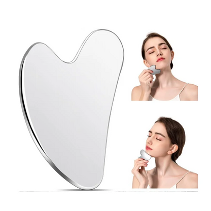 Gua Sha Facial Tools Stainless Steel Scraping Massage Tool for Face Stainless Steel Gua Sha Tool with Travel Pouch