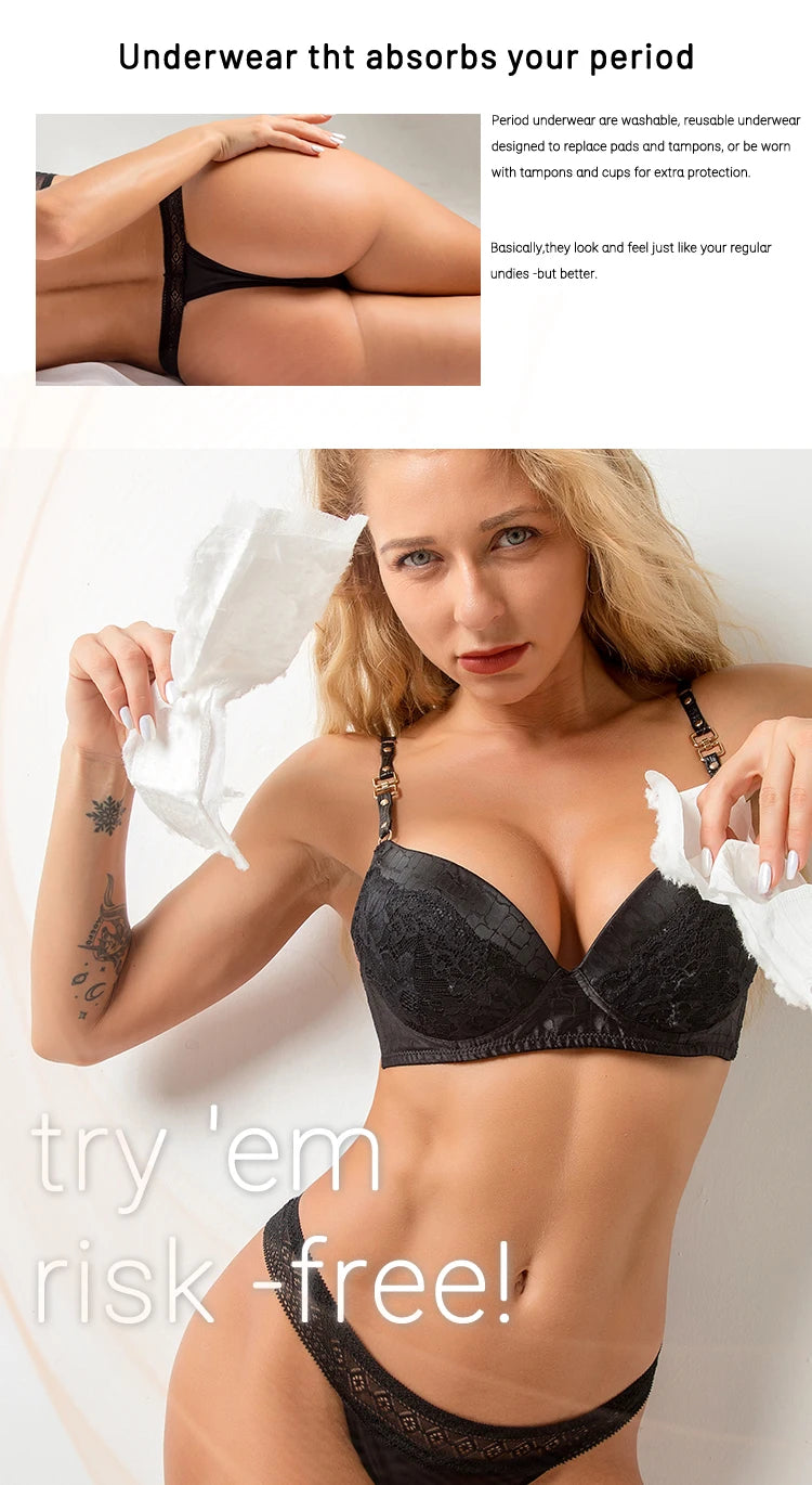 4 Layer Leakproof Menstrual Period Panties Sexy Ladies Thong Menstrual Period Leak Proof Underwear Physiological Pants