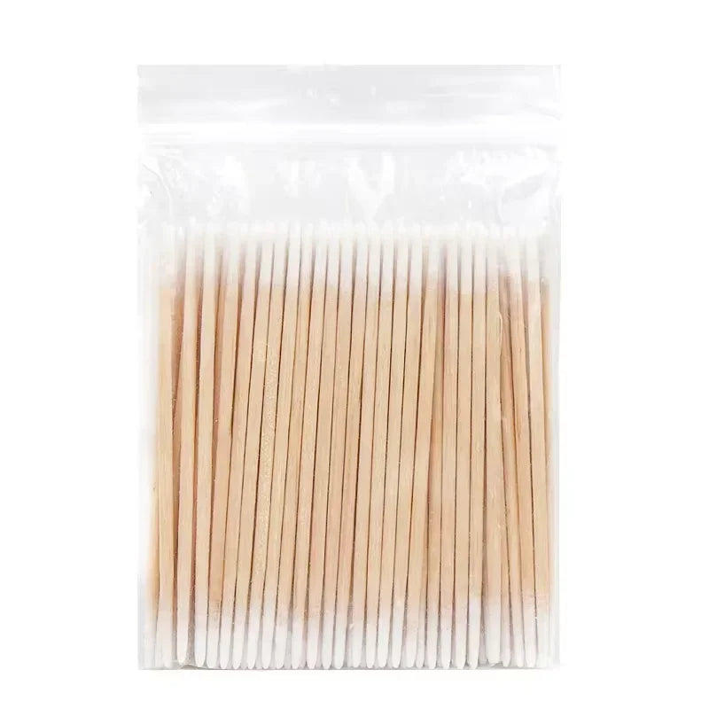 Cotton swab Disposable tattoo tip Cotton swab tip Wooden single head wooden swab small cotton swabEyeliner guard Raw cotton swab