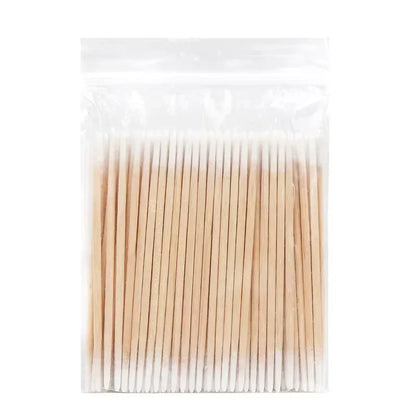 Cotton swab Disposable tattoo tip Cotton swab tip Wooden single head wooden swab small cotton swabEyeliner guard Raw cotton swab