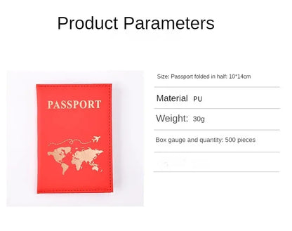 Travel Gold Passport Holder Cover Case for Women Men PU Leather Ticket Map Passport Covers Passport Protective Accessories