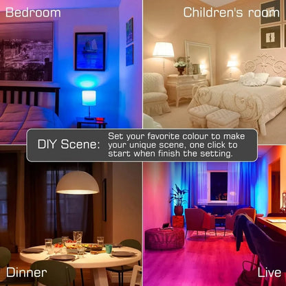 Tuya Smart Led Bulb E27 220V Smart Light Dimable Bluetooth RGB Lamp APP Control for Bedroom Room Decoration Party Lights