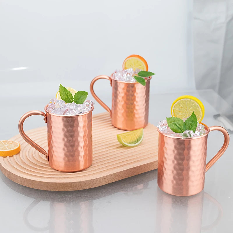 100% Copper Moscow Mule Mug 1/2/3/4PCS 400ml Durable Coppery Beer Mugs Coffee Mug Milk Cup Pure Copper Bar Cup
