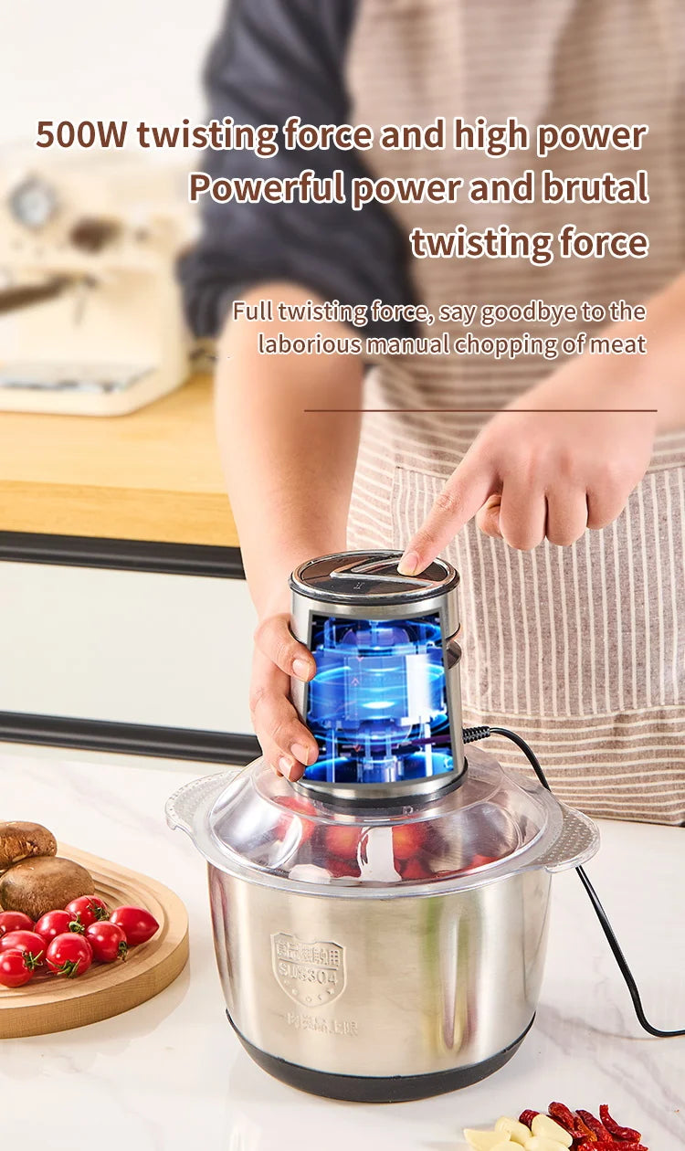 5L Electric Food Chopper Vegetable Chopper Small Food Processor Meat Grinder Mixer Electric Dicer Baby Food Processor