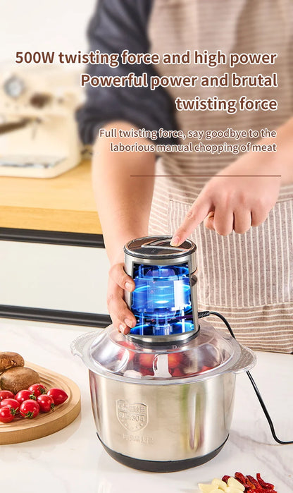 5L Electric Food Chopper Vegetable Chopper Small Food Processor Meat Grinder Mixer Electric Dicer Baby Food Processor