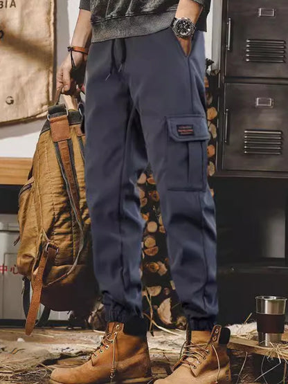 Classic Design Multi Pocket Cargo Pants, Men's Casual Loose Fit Drawstring Cargo Pants/Joggers For Spring Summer Outdoor
