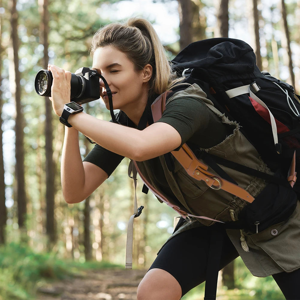 Dual Camera Strap Double Camera Harness Adjustable Leather Camera Straps Universal Camera Shoulder Strap for DSLR/SLR Cameras