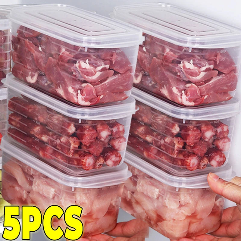 Refrigerator Storage Box Freezing Vegetable Fruit Fridge Organizer Freeze Meat Fresh-Keeping Box with Lid for Kitchen Storage