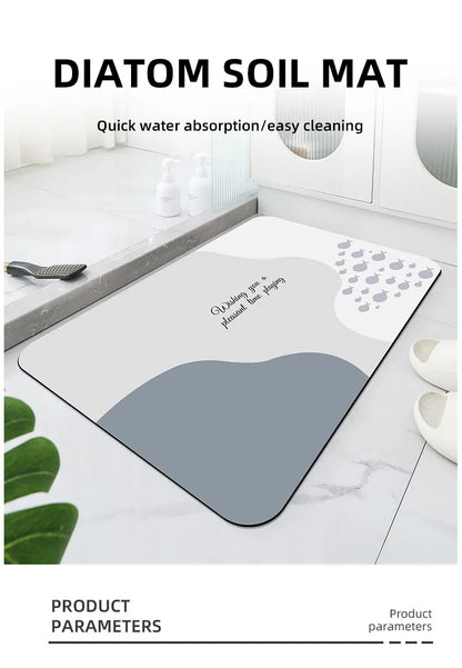 Bathroom Mat, Toilet Floor Mat, Absorbent Floor Mat, Washbasin Floor Mat, Washable Cuttable Floor Mat, Entry Door Mat, Bathtub F