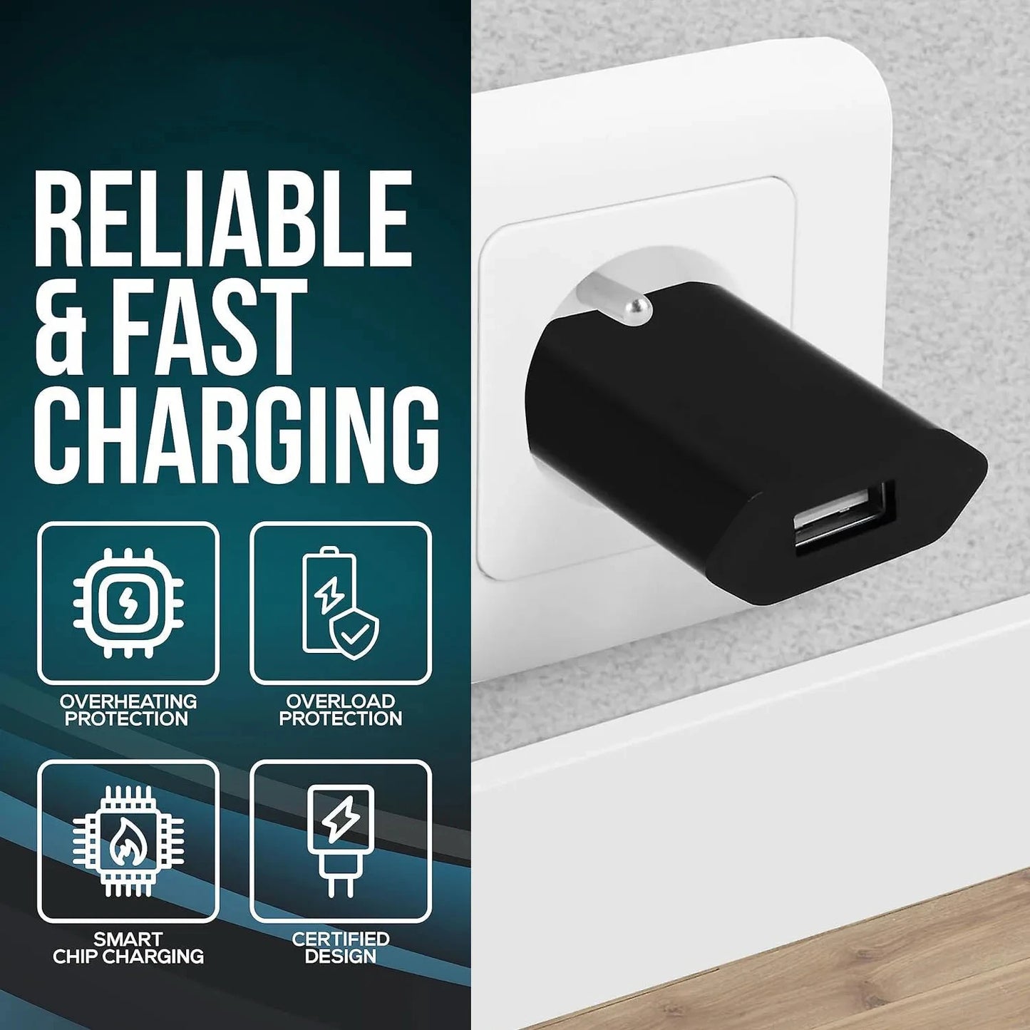 NNBILI 1-5Pcs Black Universal 5W EU Plug Travel USB Wall Charger 5V/1A Rapid Charging For iPhone 7 8 Plus Redmi Phone AC Adapter