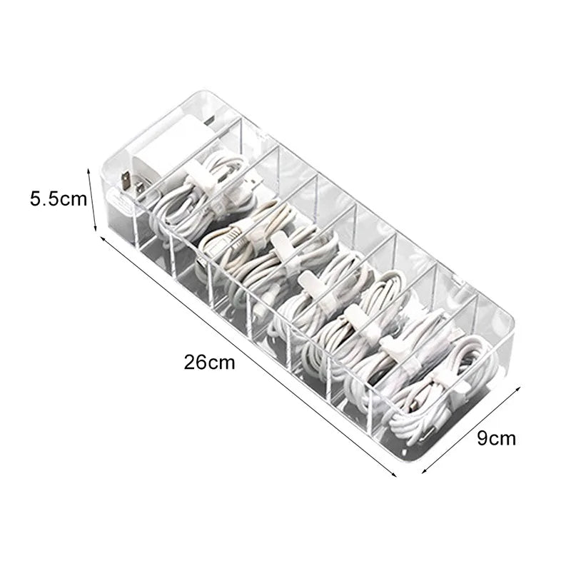 Cable Storage Box Dustproof Power Cable Storage  Wire Manager  Desktop Charging Cable Collect Box