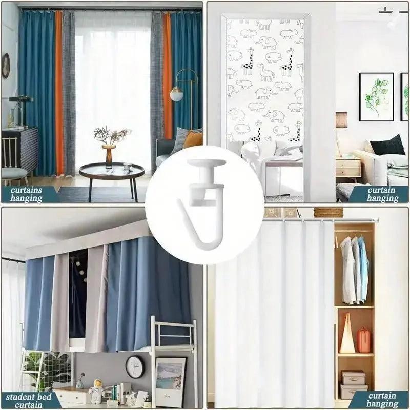 50/100pcs Curtain Track Mute Slider Plastic Curtain Hook Room Shower Curtain Hanging Hook Curtain Replacement Parts