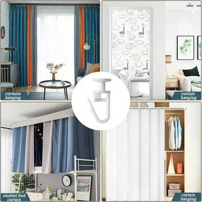 50/100pcs Curtain Track Mute Slider Plastic Curtain Hook Room Shower Curtain Hanging Hook Curtain Replacement Parts