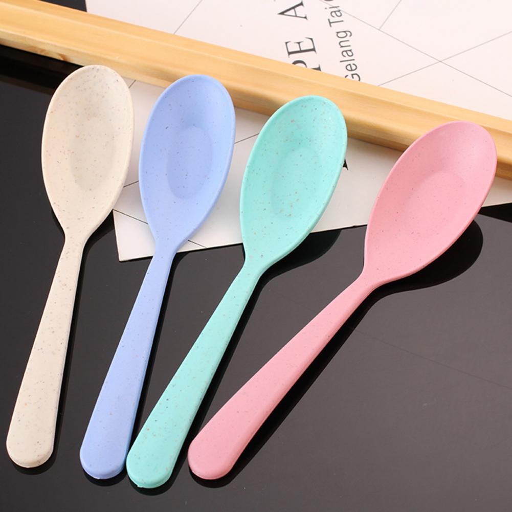 Soup Spoon Long Handle Cereal Spoon Plastic Serving Spoon Microwave Dishwasher Safe Porridge Spoon Kids Tableware Dinner Spoon